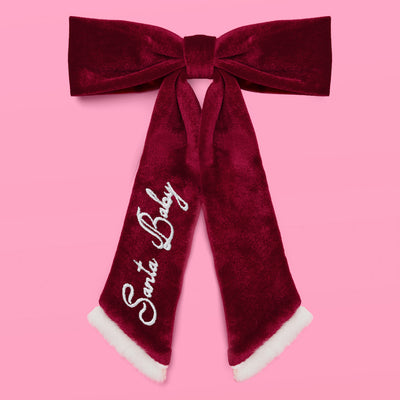 Santa Baby Bow - red velvet bow