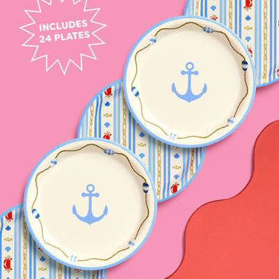 Nautical Plates - 24 paper plates