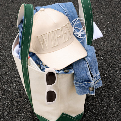 Wifey Trucker Hat - ivory embroidered hat