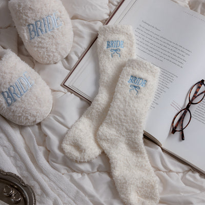 Bride Cloud Socks - fuzzy ivory socks