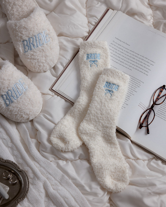 Bride Cloud Socks - fuzzy ivory socks