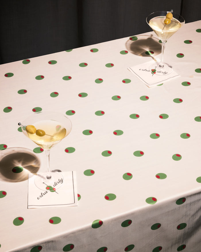 Dirty Martini Tablecloth - reusable tablecloth