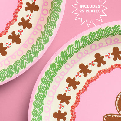 Bake it Merry Plates - pink christmas plates