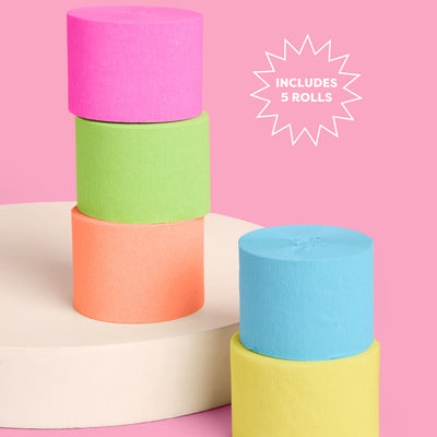 Pool Party Streamers - 5 crepe paper rolls