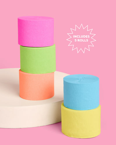 Pool Party Streamers - 5 crepe paper rolls