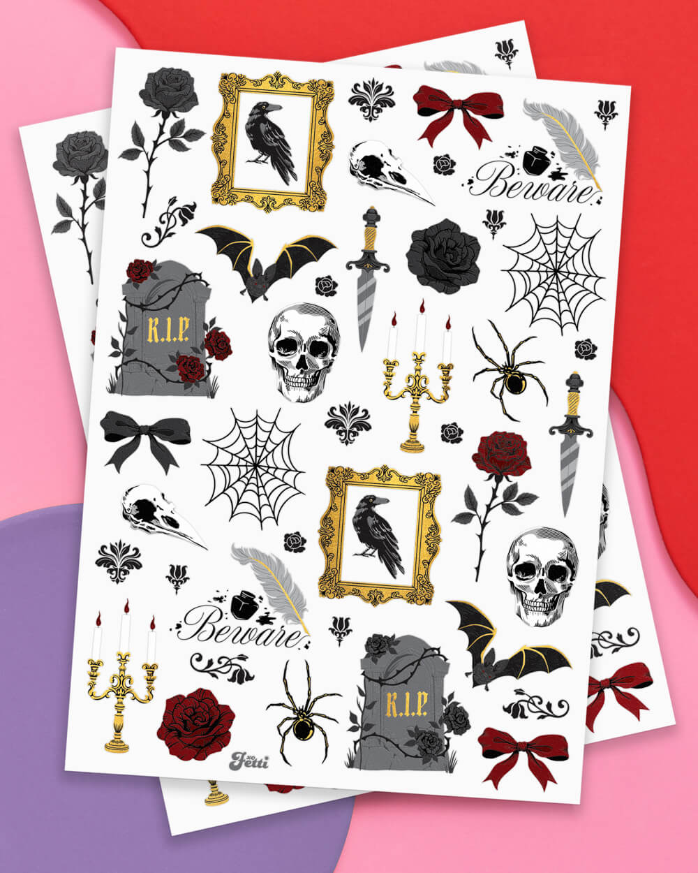 Romantic Horror Tats - 60 temporary tattoos
