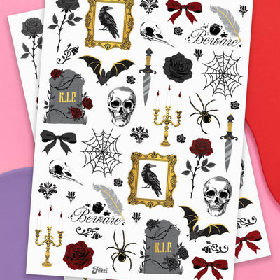 Romantic Horror Tats - 60 temporary tattoos