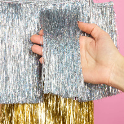 Starstruck Fringe Chandelier - silver + gold