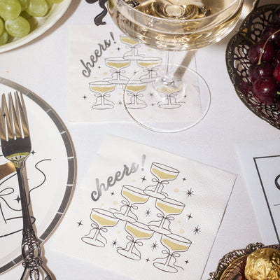 Gold Cheers Napkins - 50 foil napkins