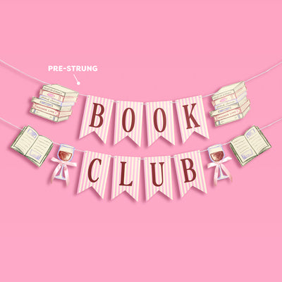 Book Club Banner - pink printed banner
