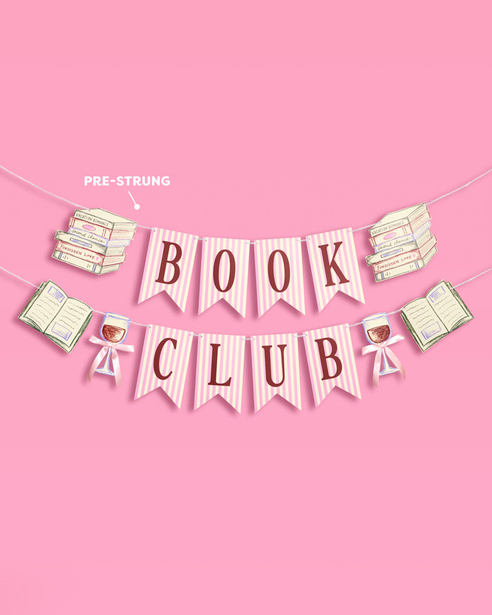 Book Club Banner - pink printed banner