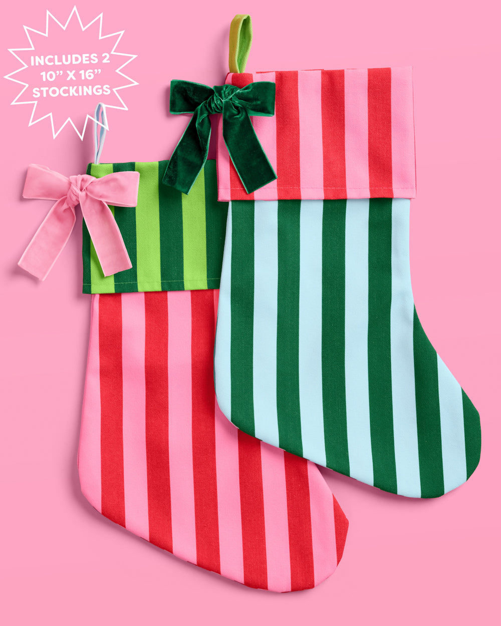 Striped Stocking Set - 2 pieces