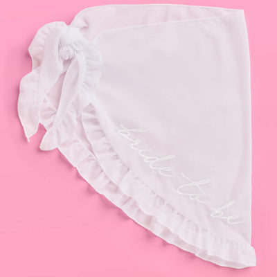 Bride to Be Sarong - white chiffon embroidered sarong