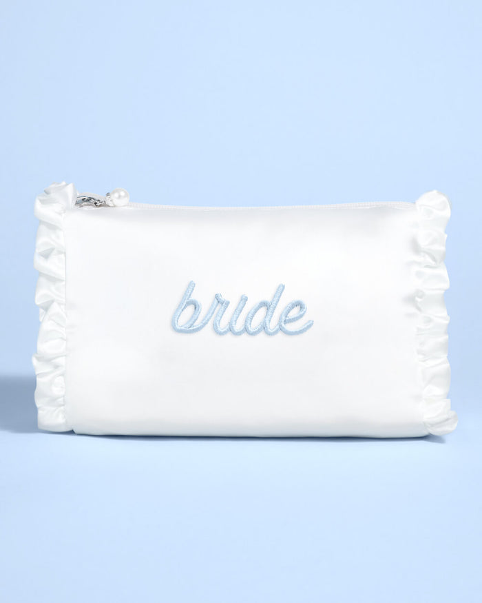Bride Cosmetic Bag - cream embroidered bag