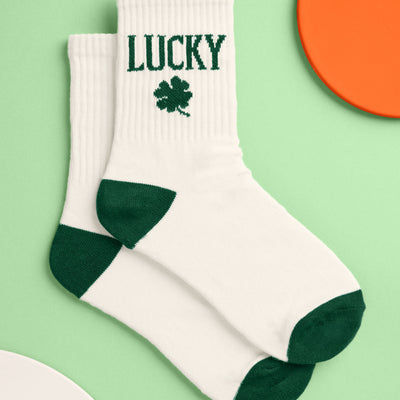 Kiss Me I'm Irish Socks - white tube socks