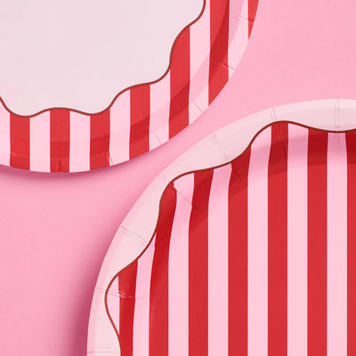 Candy Stripe Plates Set - 32 Plates