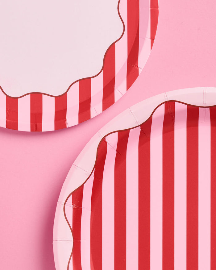 Candy Stripe Plates Set - 32 Plates