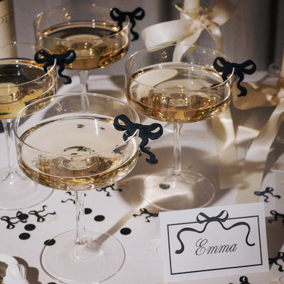 Little Black Bow Drink Markers - 8 drink markers