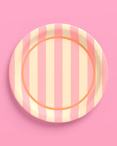 Pool Boy Plates - 24 striped paper plates
