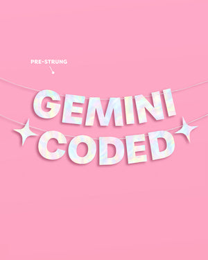 Gemini Coded Banner - iridescent foil banner