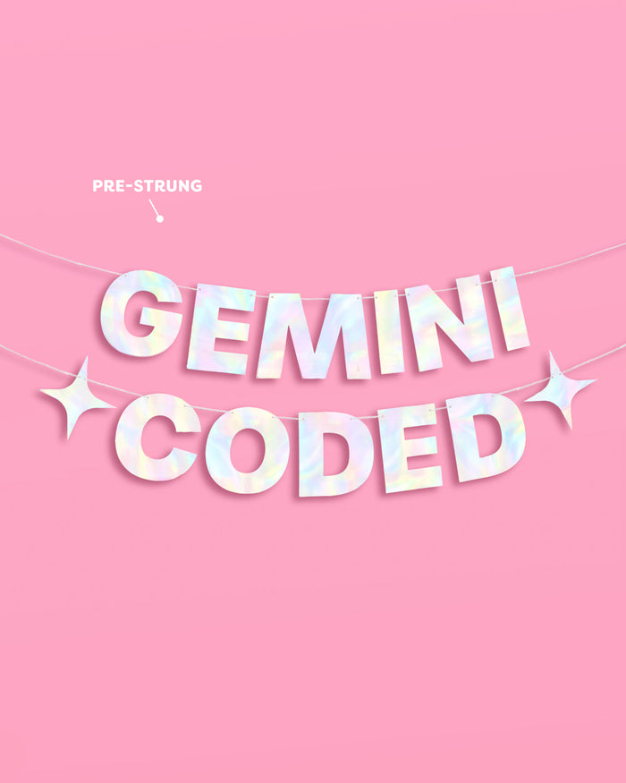 Gemini Coded Banner - iridescent foil banner