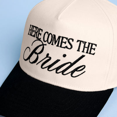Here Comes the Bride Hat - embroidered trucker hat