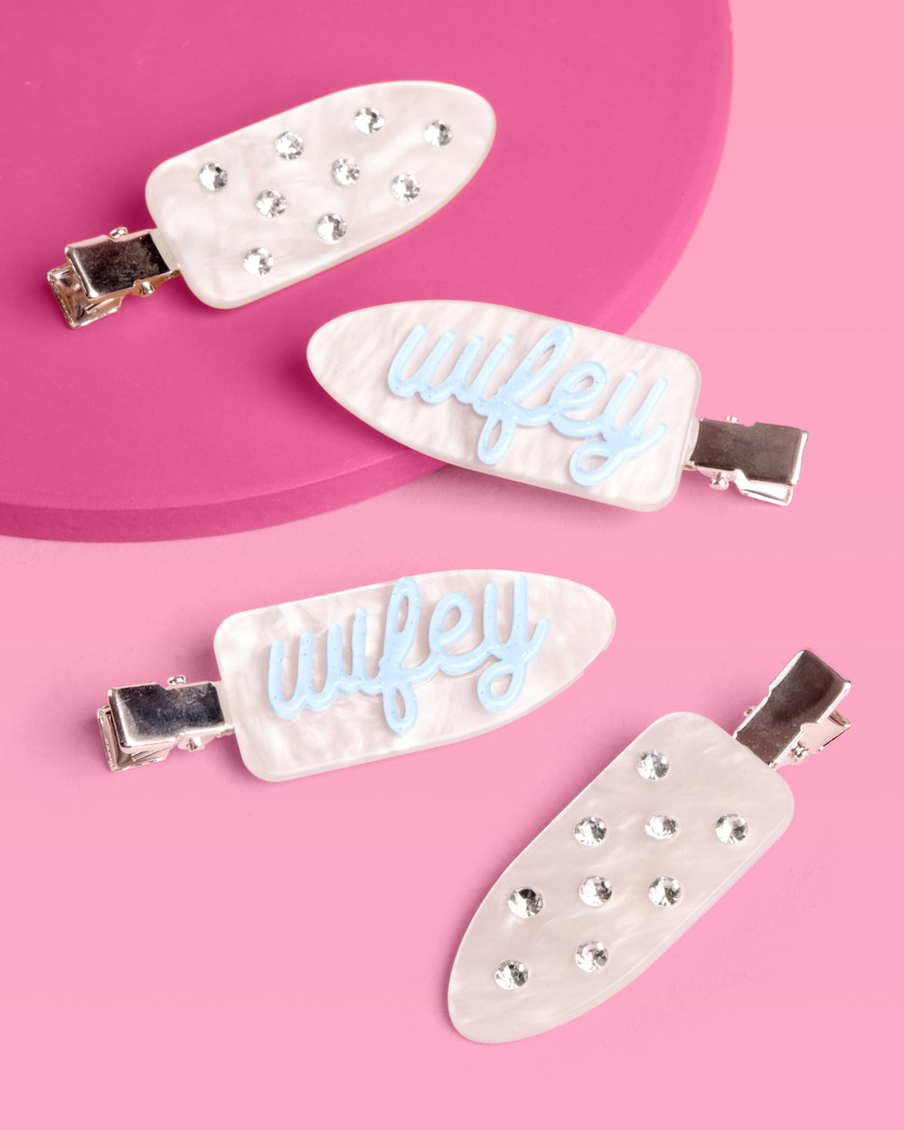 Something Blue Clips - 4 white acrylic clips | xo, Fetti