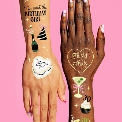 Dirty 30 Bday Tats - 50 temporary tattoos