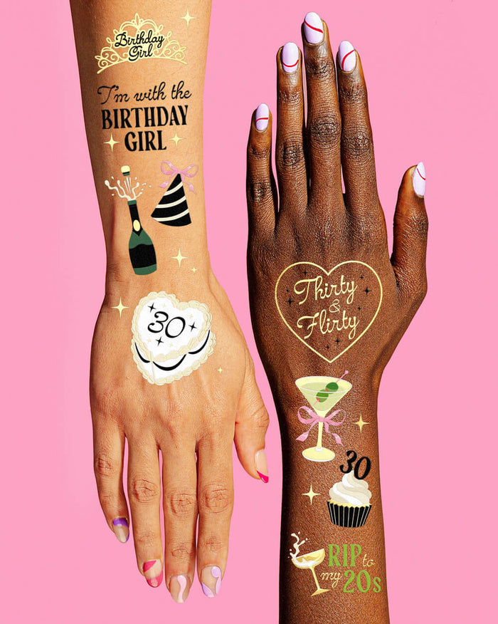 Dirty 30 Bday Tats - 50 temporary tattoos