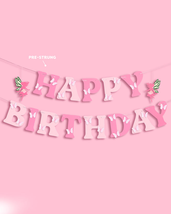 Garden Fairy Banner - 3D paper banner