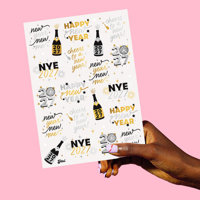 Metallic NYE Tats - 40 foil temporary tattoos