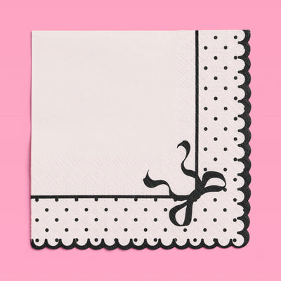 Little Black Bow Napkins - 24 paper napkins