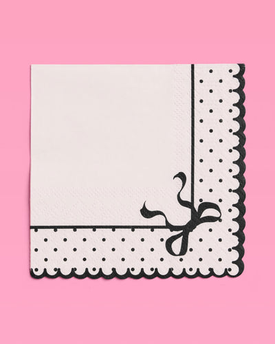 Little Black Bow Napkins - 24 paper napkins