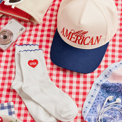America 250 Socks - white crew socks