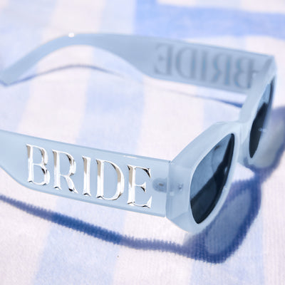 Something Blue Sunnies - bride embossed sunglasses