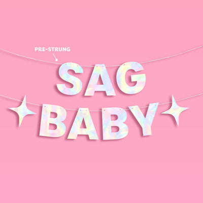 Sag Baby Banner - iridescent foil banner