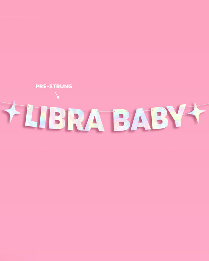 Libra Baby Banner - iridescent foil banner