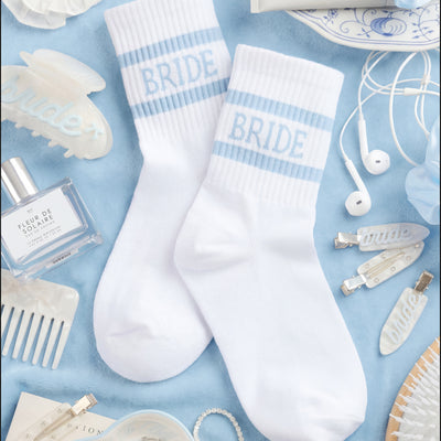 Something Blue Socks - white tube socks