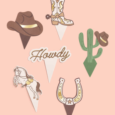 Saddle Up Cupcake Set - 24 liners + toppers