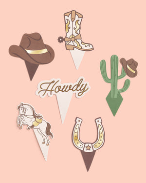 Saddle Up Cupcake Set - 24 liners + toppers