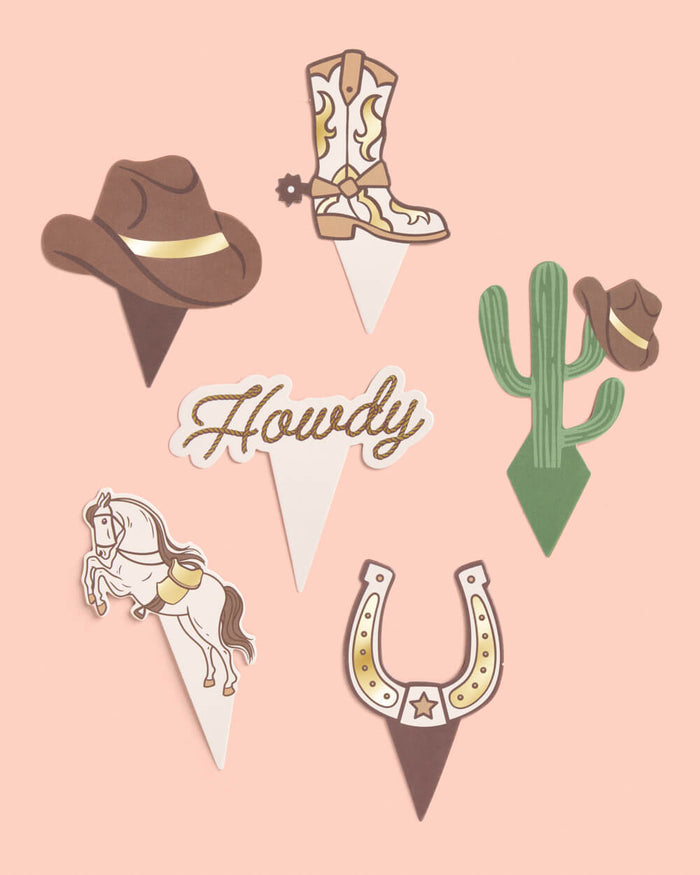 Saddle Up Cupcake Set - 24 liners + toppers