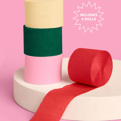 Camp Streamers - 4 colorful crepe rolls