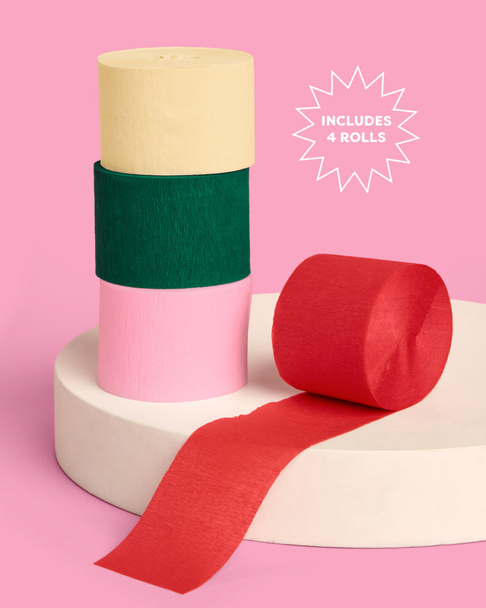 Camp Streamers - 4 colorful crepe rolls