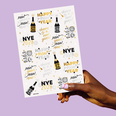 Metallic NYE Tats - 40 foil temporary tattoos