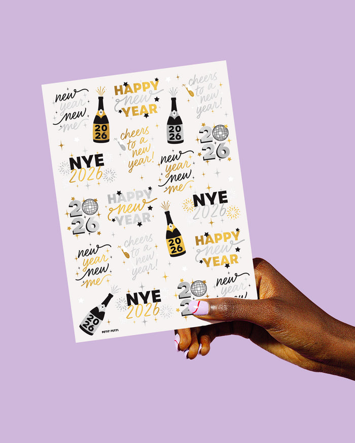 Metallic NYE Tats - 40 foil temporary tattoos