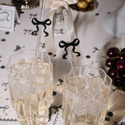 Little Black Bow Straws - 12 reusable straws