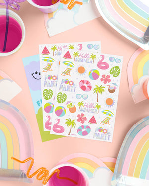 Pool Party Tats - 68 temporary tattoos