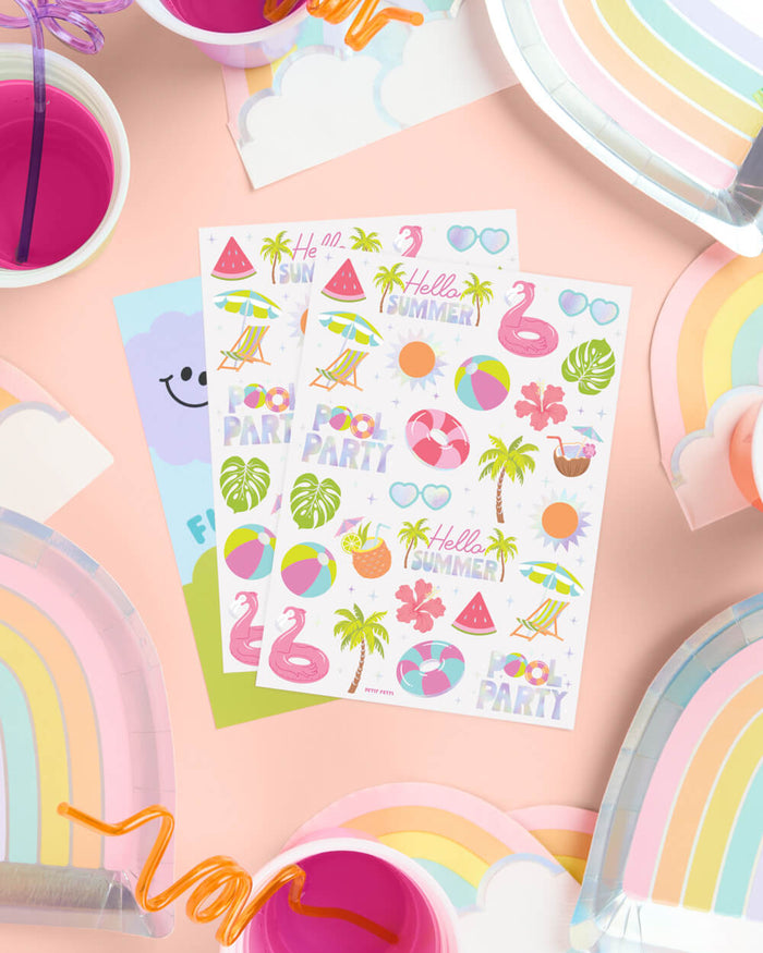 Pool Party Tats - 68 temporary tattoos