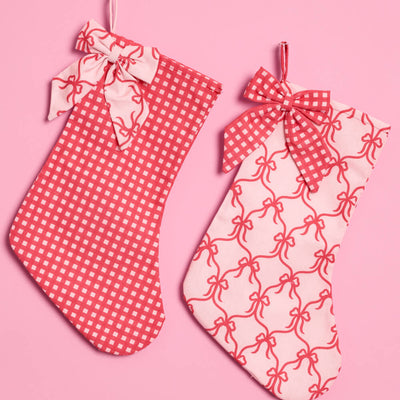Girly Bow Stockings - 2 Canvas Stockings
