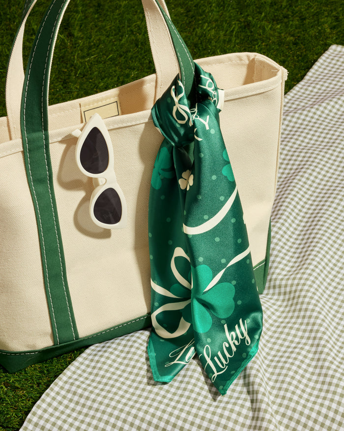 Lucky Headscarf - green silk headscarf